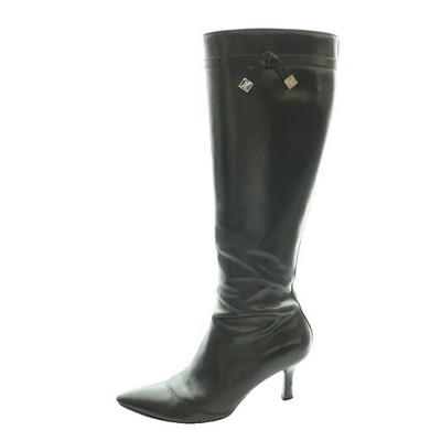 LOUIS VUITTON Boots Women's Size 35.5 Black Leather
