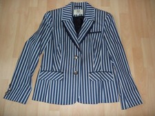 Viyella Ladies Smart Striped Blazer Blue/ Black/ white Size 12- Perfect