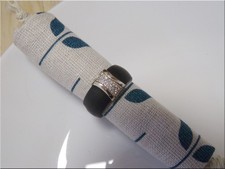 Neu breiter Ring Herren Damen Kautschuk Zirkonia 925 Silber gestempelt