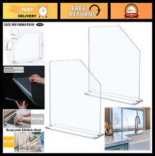 Clear Acrylic Sink Splash Guard - 2 Pcs Freestanding Kitchen Barrier, 15.75" x 1