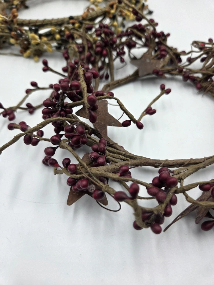 Primitive Multicolor Pipberry/Rustic Stars Candle Rings 7" & 9" - Image 3 of 4