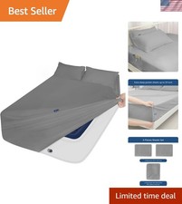 Super Soft Microfiber Queen Sheet Set - Extra Deep Pocket Side Pocket - Gray