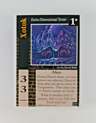 Xotok, Extra-Dimensional Terror #111 - Shadows, On The Edge CCG card (1995 Atlas