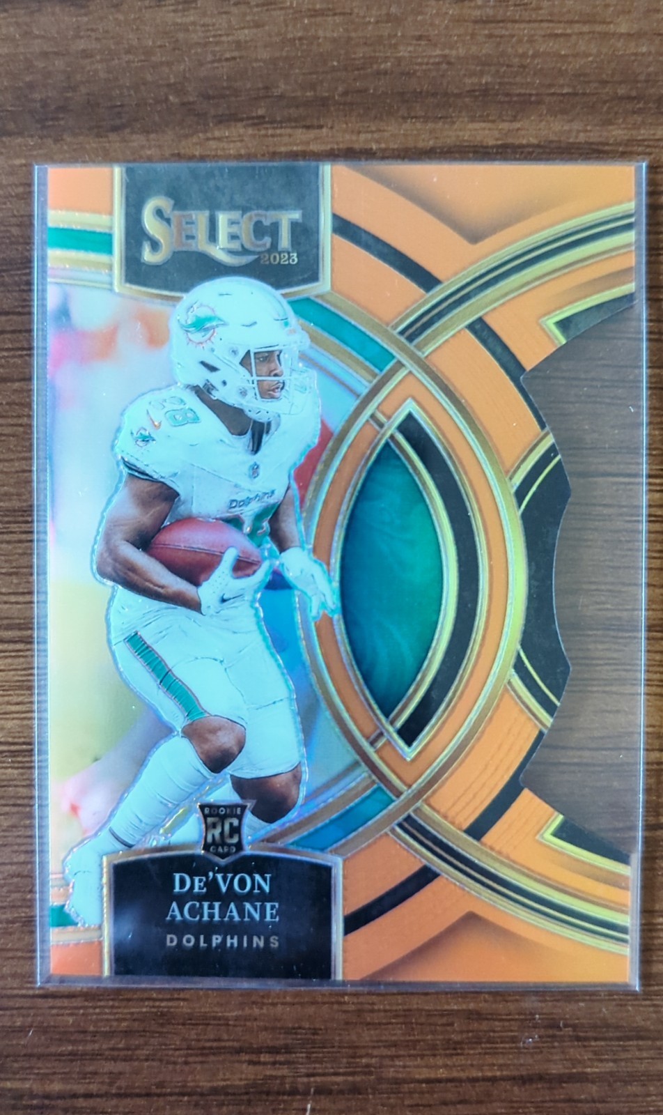 2023 Panini Select - Premier De'Von Achane #176 Orange Prizm Die-Cut /399 (RC)