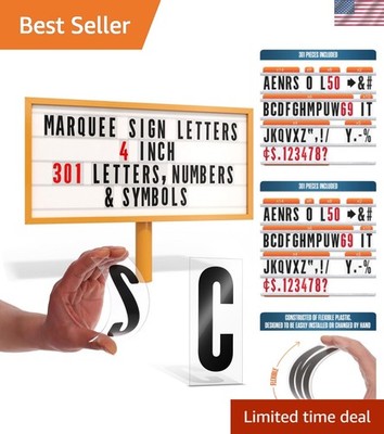 Customizable 301-Piece Sign Letter Set   4'' Black Letters & Red Numbers Included