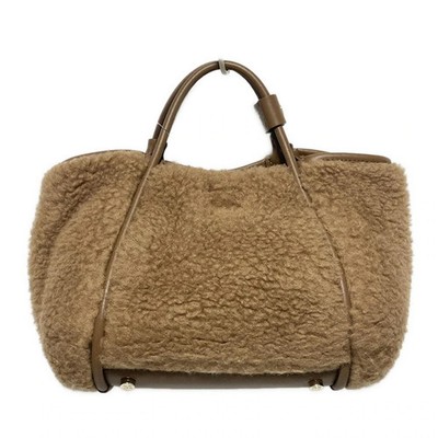 Max Mara Teddy 451608236 Brown Camel Silk Leather - Tote Bag