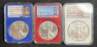 2017 P S W American Silver Eagle NGC MS69 3-Coin Mint State Set