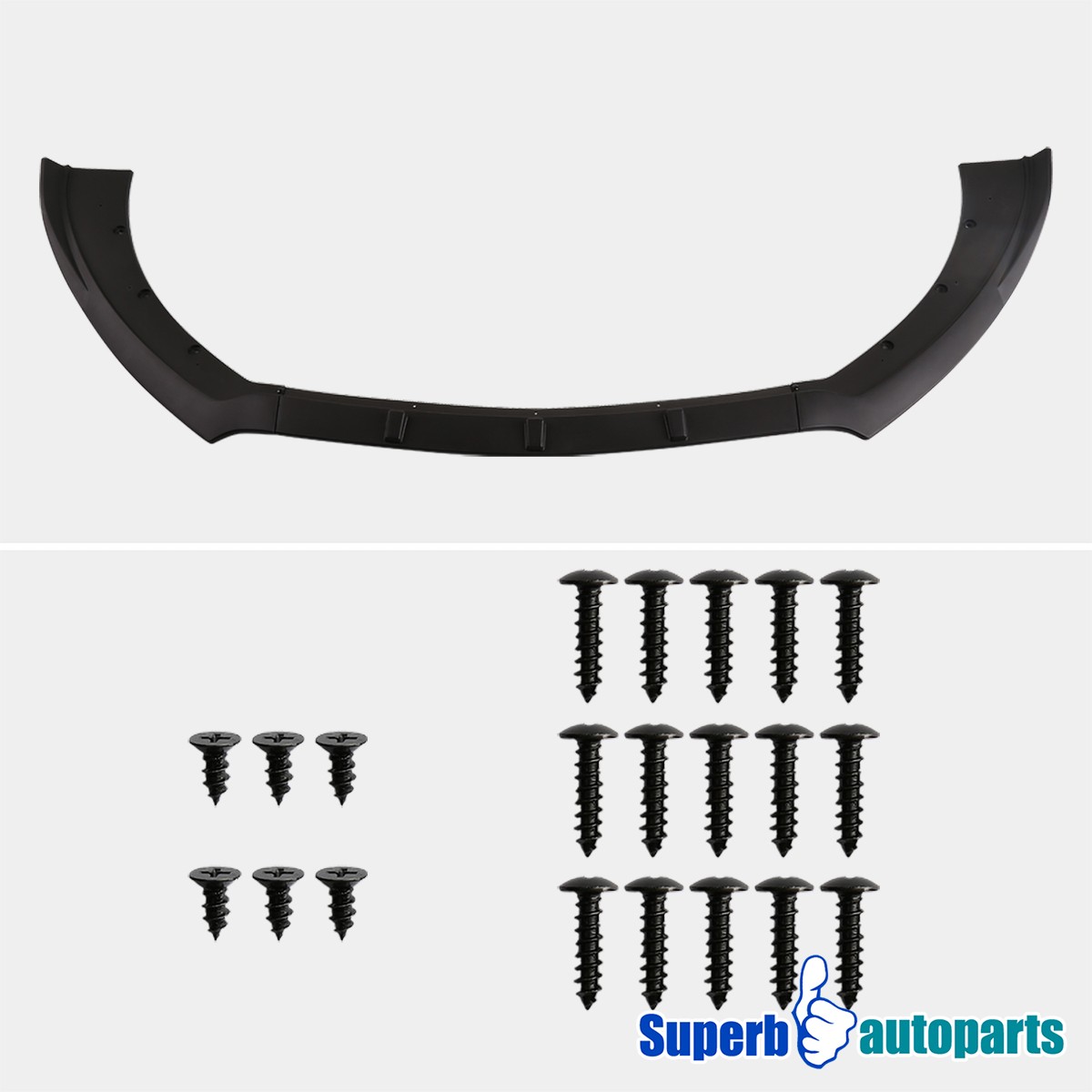 Fits 2015-2017 Ford Mustang Front Bumper Lower Splitter Spoiler Lip 3PC Set