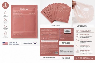 BIODANCE Bio-Collagen Real Deep Mask 8 Pack Korean Face Mask US Seller