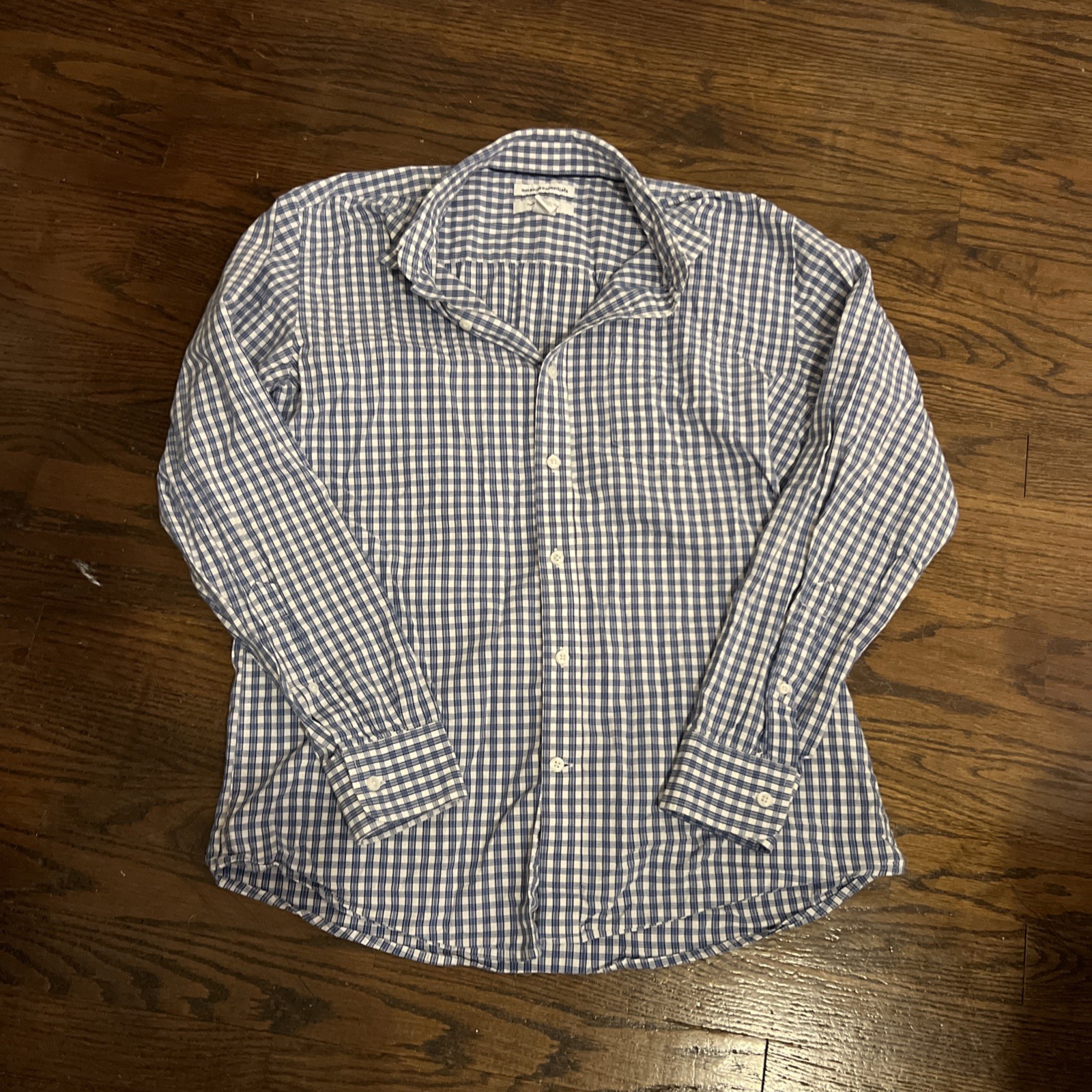 Amazon Essentials Mens Medium Blue Plaid Button D… - image 5
