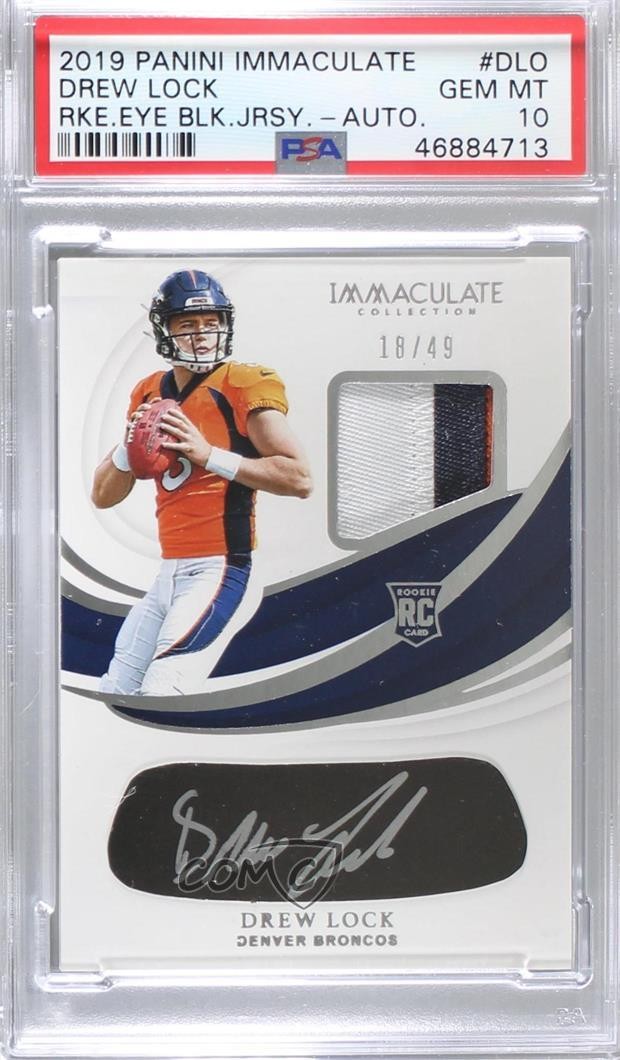 Drew Lock Panini Immaculate Collection Immaculate Rookie Eye Black Jersey Autograph #DLO Base