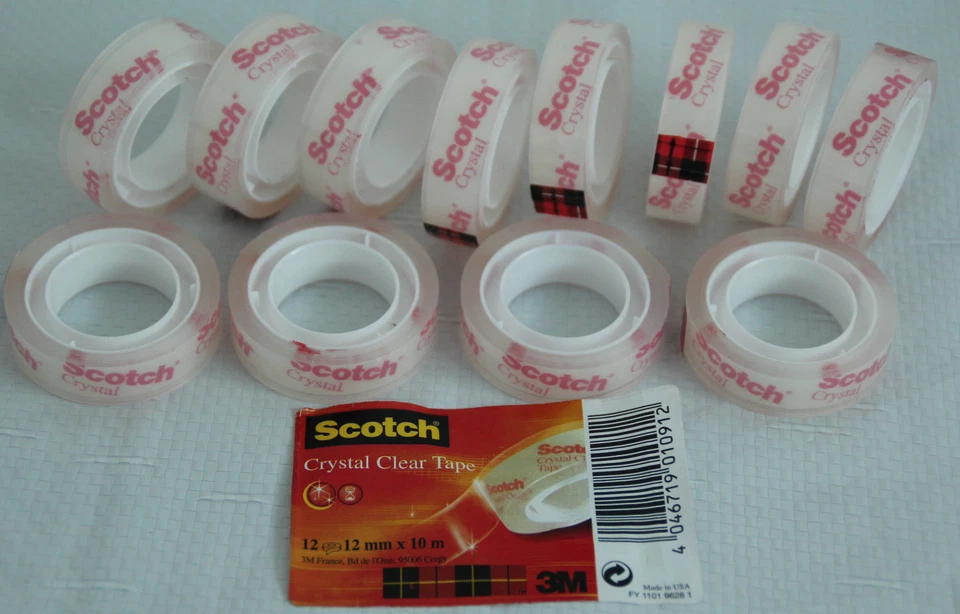 Scotch 3M Klebefilm 12 Rollen Klebeband Crystal Clear600 Tape Rolle 12 mm x 10m