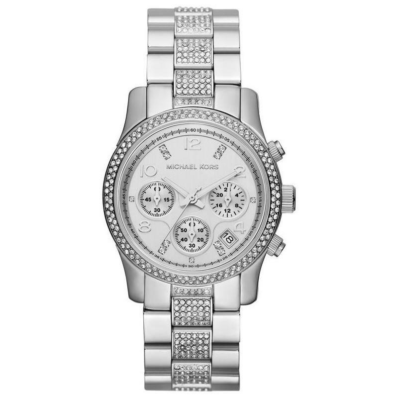michael kors glitz watch silver