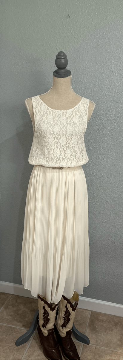 knee length dresses for ladies Ivory Lace Courtney Dress