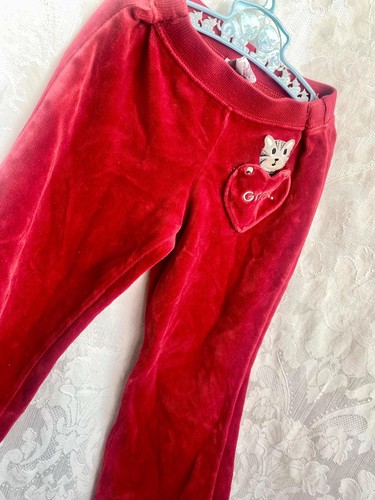 Vintage 2004 Tiger Club Gymboree Vintage Red Velvor Heart Pants 4T - Picture 2 of 5