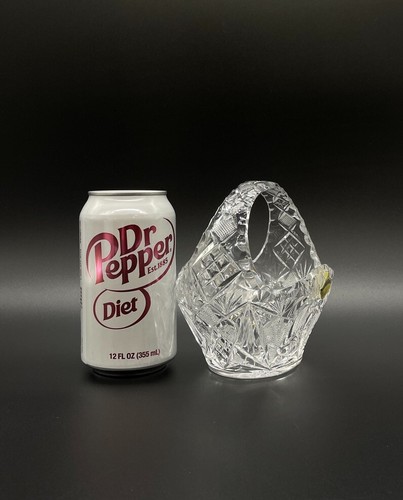 Vintage 5" NACHTMANN BLEIKRISTALL Crystal Art Cut Glass Basket Original Label - Picture 3 of 17