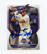 DEVIN SALTIBAN SIGNED 2023 BOWMAN DRAFT BASEBALL CARD AUTO