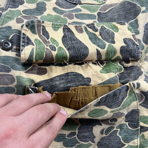 Saf-T-Bak Men's Size XL Duck Camo Shooting Chore Barn Coat Corduroy Green Collar - Picture 8 of 11