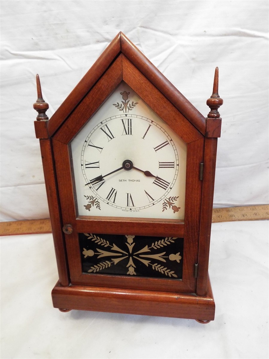 Seth Thomas Steeple Wood Case Shelf/Mantle Chime Clock Cabinet | eBay