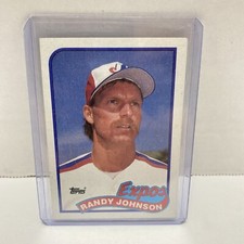 1989 topps #647 RANDY JOHNSON rookie card RC montreal expos HOF. rookie card picture