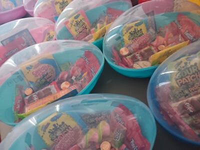 (Comes filled) NEW 9.875'' LARGE JUMBO FILLABLE EASTER EGG PLASTIC Multi Colors 
