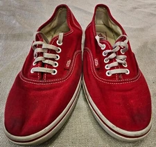 Vans Core Classic Canvas Sneakers Off The Wall  Red Skate Shoes M-6 /W 7.5