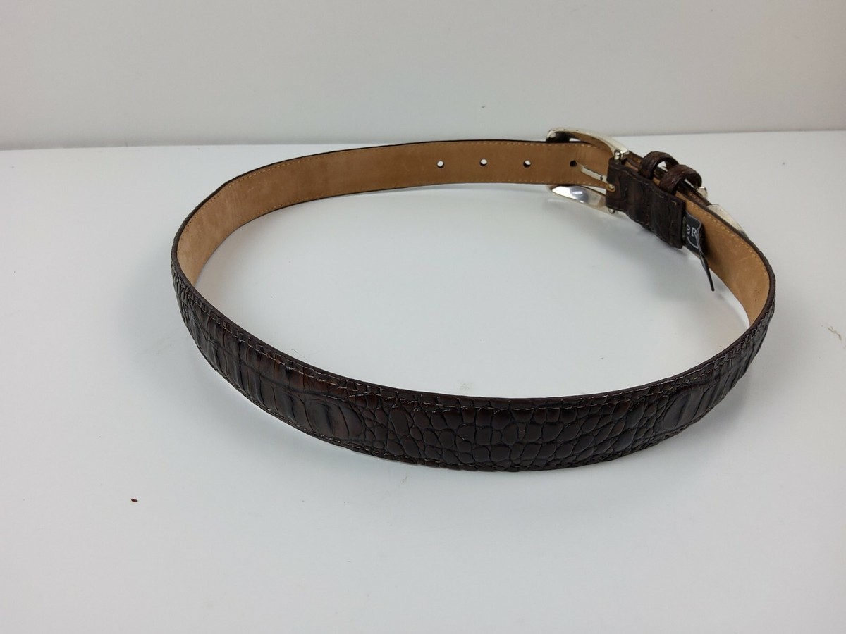 Brighton Rare Double Wrap Belt Leather Croc Embossed Brown 25\