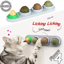 4 Catnip Silvervine Ball Toys, Extra Cat Energy Ball, Dental Teeth Cleaning Cats