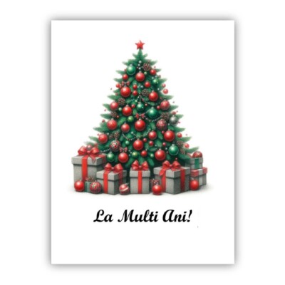La Multi Ani! Craciun Fericit. Personalisierte rumänische Weihnachtskarte.