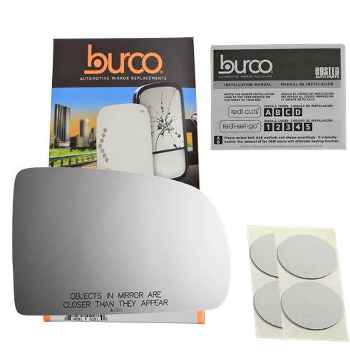 Fits 98-03 Sienna Passenger Convex Mirror Glass Lens w/ Adhesive No Rear Mount