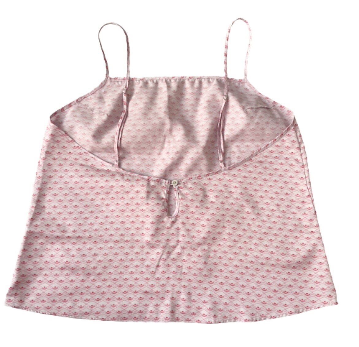 Pink geometric pattern spaghetti strap sleep cami… - image 2