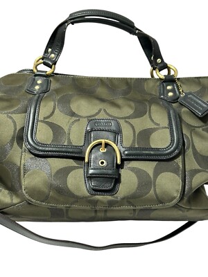 Authentic Coach Campbell Signature Olive Green Metallic Izzy