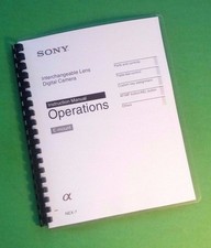 Owners Manual for Sony NEX-7 NEX7 Basic Camera 64 Pages W/Clear Covers 