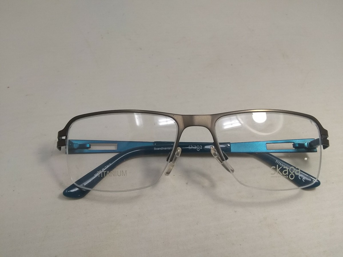 Skaga Titanium 2535-U Niia 509 Gray Blue Authentic Eyeglasses SKAGA 2535-U NIIA 509 GUNMETAL/BLUE TITANIUM 54-17-140 FLEX  main image 3