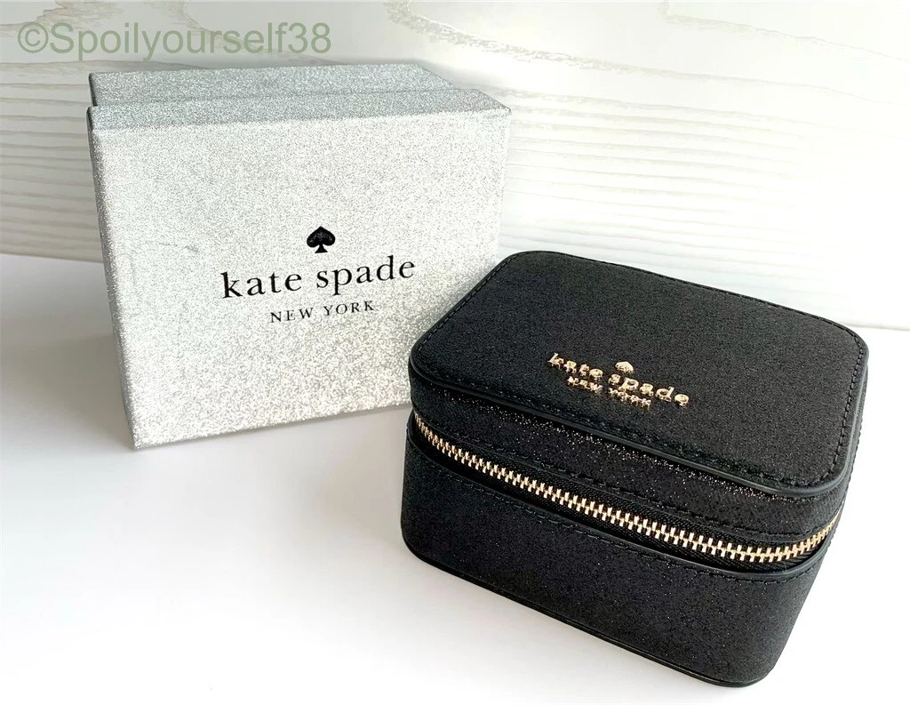 talentfulde Størrelse forberede NEW Kate Spade Tinsel Boxed Jewelry Holder K9257 Black Glitter | eBay