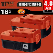 2 Pack 18V 18 Volt 4.8Ah for Black and Decker HPB18 Battery HPB18-OPE 244760-00