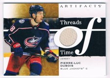 2021-22 ARTIFACTS THREADS OF TIME PIERRE-LUC DUBOIS JERSEY 1 COLOR COLUMBUS BLUE
