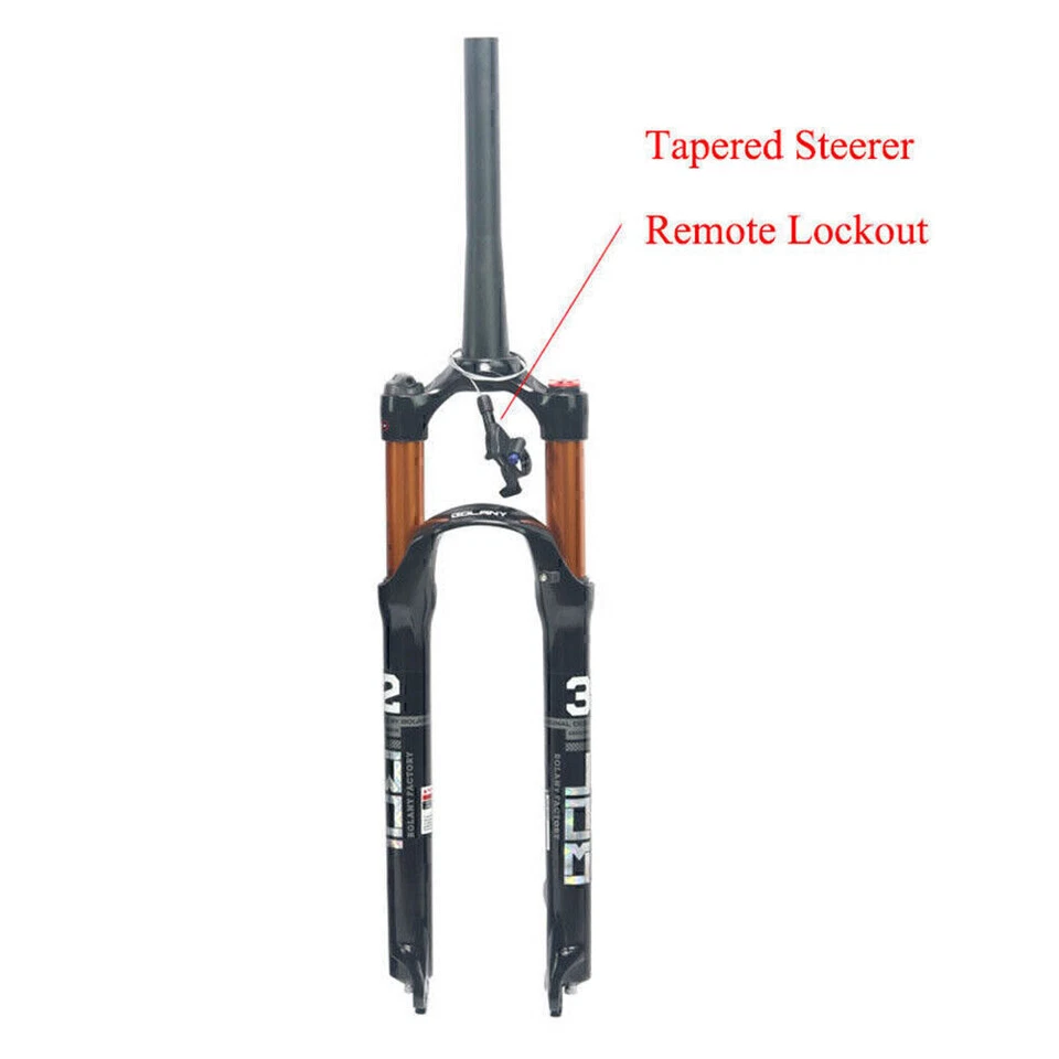 1-1/8 Threadless Air Shock Suspension Fork MTB Mountain Bike 26" 27.5" 29" 100mm - Image 4 of 4