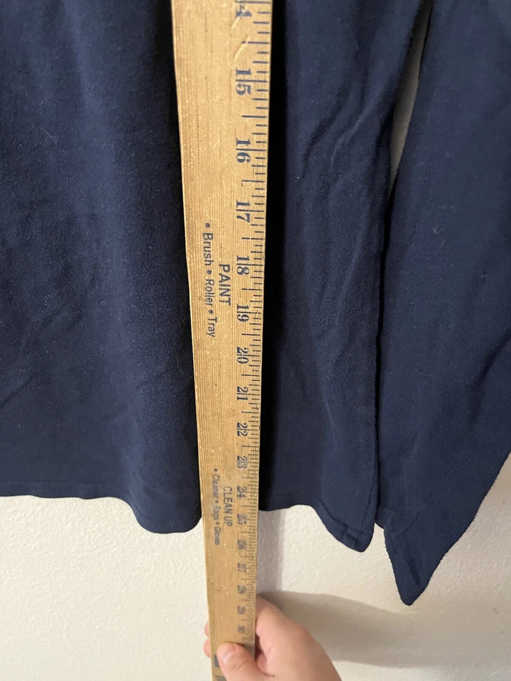 Camisa de pijama de mujer Nautica mediana azul marino polar lisa manga larga Foto 4 de 4