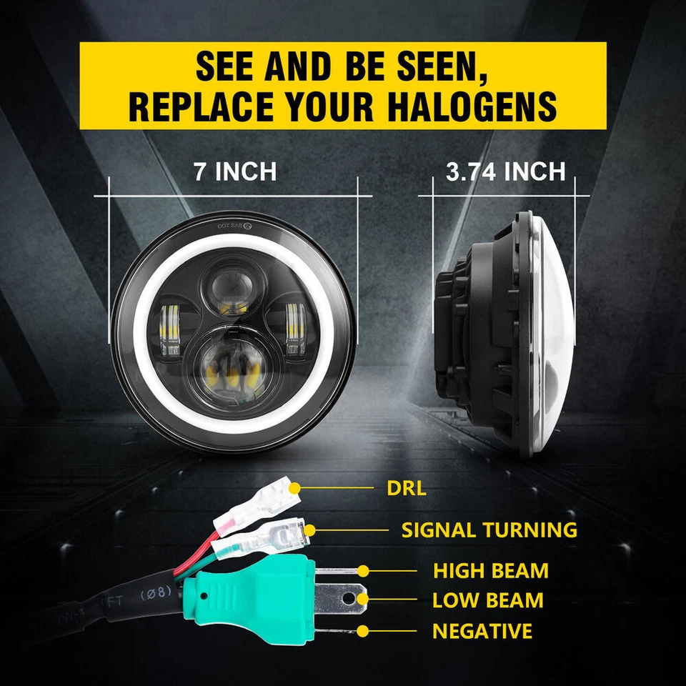 Faro LED de 7 pulgadas 150 W para Harley Davidson Street Glide Special FLHXS FLHX Foto 3 de 4