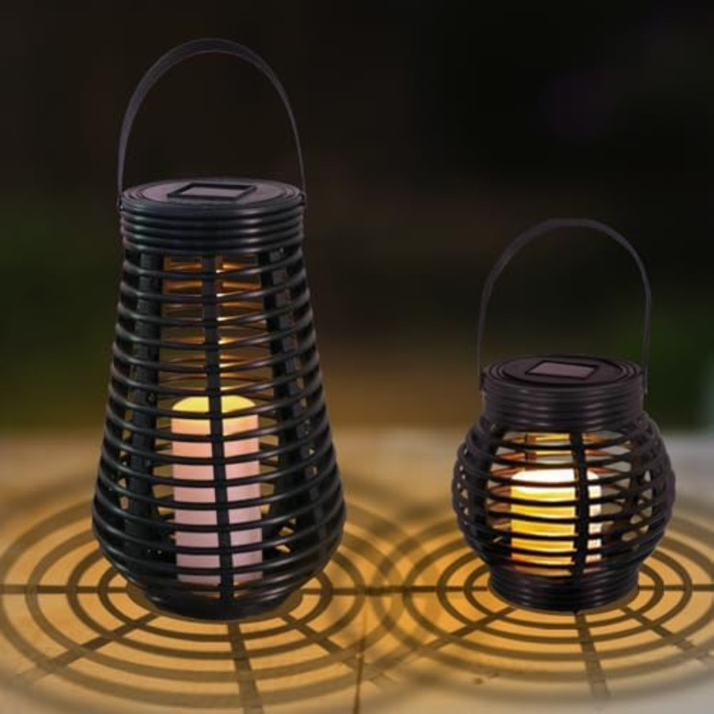 Lampade Solari Giardino LQWELL: Lanterne LED Rattan Impermeabili IP44
