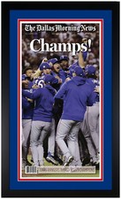 2023 World Series Champs! Texas Rangers Matted & Framed Newspaper Giclee Nov 2