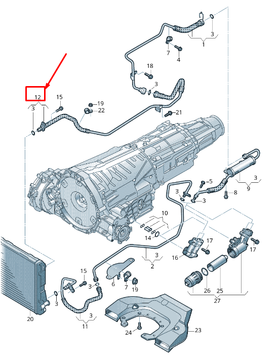 Audi A5 Rs5 2008-2018 Gearbox Oil Pipes 8K0317826AR for sale