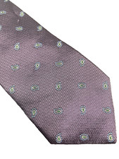 BROOKS BROTHERS Makers Purple PAISLEY 100% SILK NECK TIE 58” X 3”Made USA