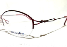 Marcolin MA7258 NEW eyeglass 49-18-130 Burgundy Wine 1/2 rim metal frame eyewear