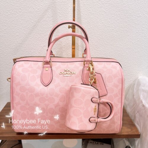 NWT COACH Mini Rowan Bag Charm In Signature Canvas CX068/CZ082/CZ083 - Picture 5 of 34