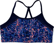 Zella Girls Blue Polyester Shatter Print Performance Support Sports Bra M 8/10