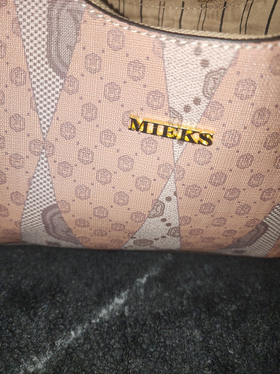 Mieks Printed Shoulder Bag with Coin Pouch and Metallic