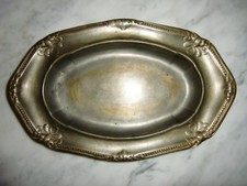 Alte Zinnschale Oval mit Stempel Symbol Pr&auml;gung
