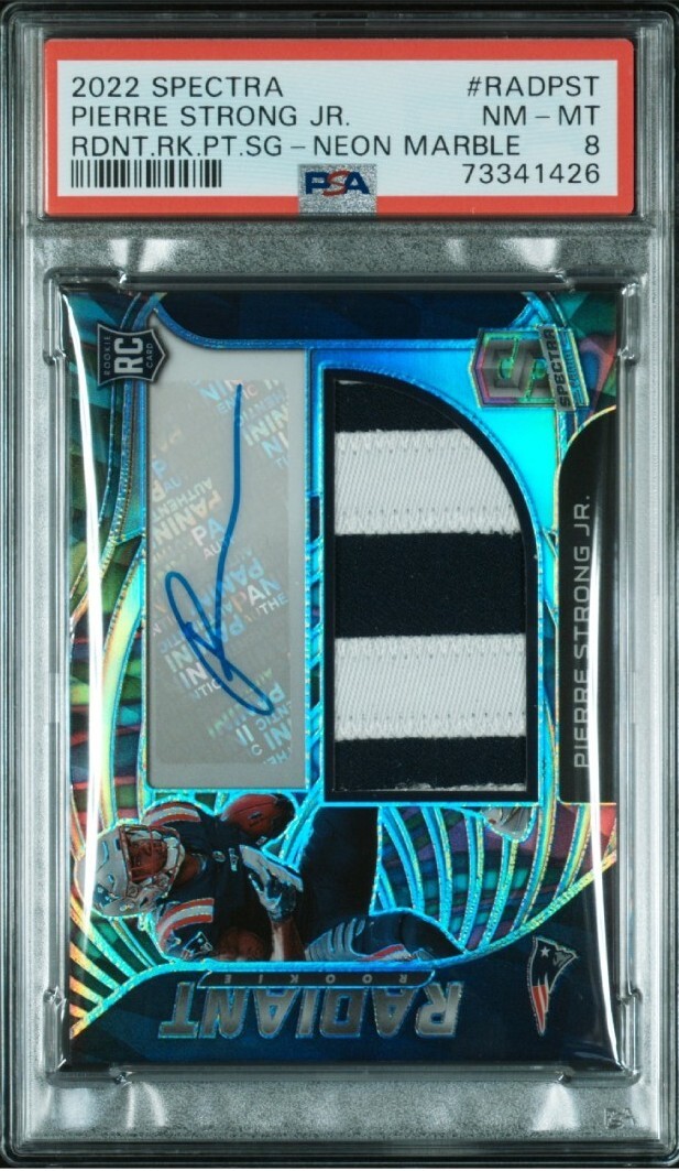 Pierre Strong Panini Spectra Radiant Rookie Patch Signatures #RADPST Neon Marble